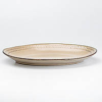 Тарелка обеденная овальная керамическая 29х19 см блюдо для подачи нарезки
