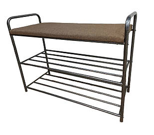 Полиця для взуття з м'якою лавкою (КР 2-х ярусна)