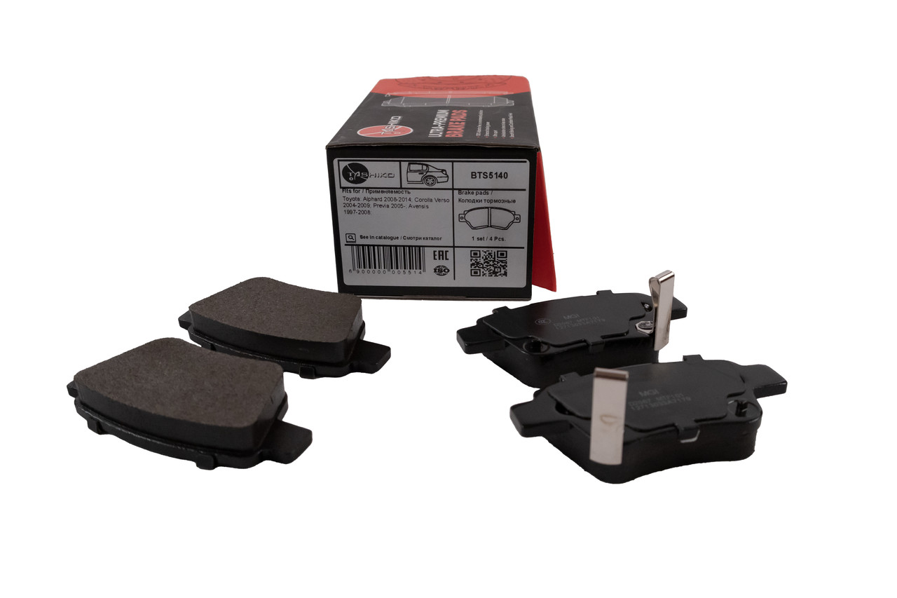 Колодки гальмівні TASHIKO задні BTS5140 FDB1649 R TOYOTA Avensis, Corolla Verso, Previa, Alphard