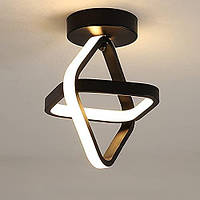 Светодиодный потолочный светильник 2 черных квадрата в скандинавском стиле, Теплый свет, светильник для кухни