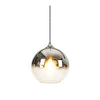 Сферический стеклянный подвесной светильник, современный светильник на основе лампочек E27 (серебро, 20 см)