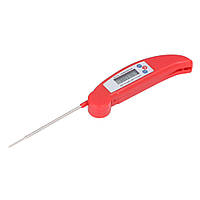 Широко используемый цифровой кулинарный термометр для приготовления пищи (красный).
