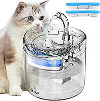 Б/У. HAPUP Фонтанчик для воды для кошек Диспенсер для воды для животных 61 унций/1,8 л