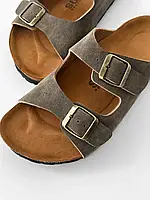 Сандали замшевые, темно-коричневые Ортопедические сандали с застежками TWINS Женские сандали Женские шлепки 38