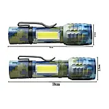 💚Ліхтарик ручний акумуляторний тактичний P511M-P50 zoom + microUSB (5 режимів), фото 6
