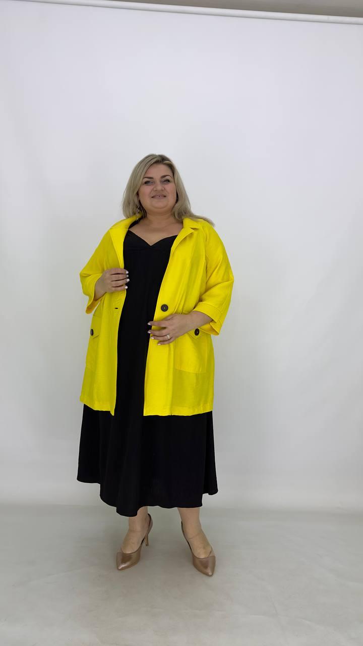 Легкий Жіночий піджак "Луна" з льону 66-68 70-72