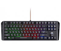 Клавіатура 2E KG355 GAMING, Black, USB, мембранна, LED підсвічування, TKL дизайн, водонепроникна конструкція,