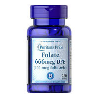 Фолат Puritan's Pride Folate 666 mcg DFE (Folic Acid 400 mcg) (250 табл)