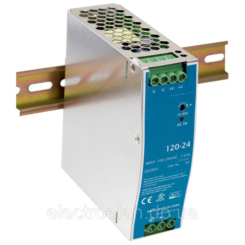 Upower UCMR-120W-24V Блок живлення 24V на DIN рейку