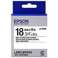 Epson Картридж с лентой LK5WBN принтеров LW-400/400VP/700 Std Blk/Wht 18mm/9m Hutko Хватай Это