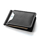 Чоловічий затискач для грошей із натуральної шкіри Simple. Чоловічий гаманець із затискачем. Притиск для купюр чорний, фото 8