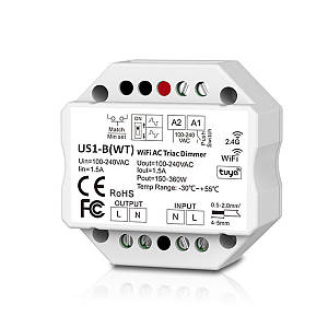 Usmart TRIAC Dim US1-B(WT) Багатофункціональний вбудований димер WiFi + RF + Push AC
