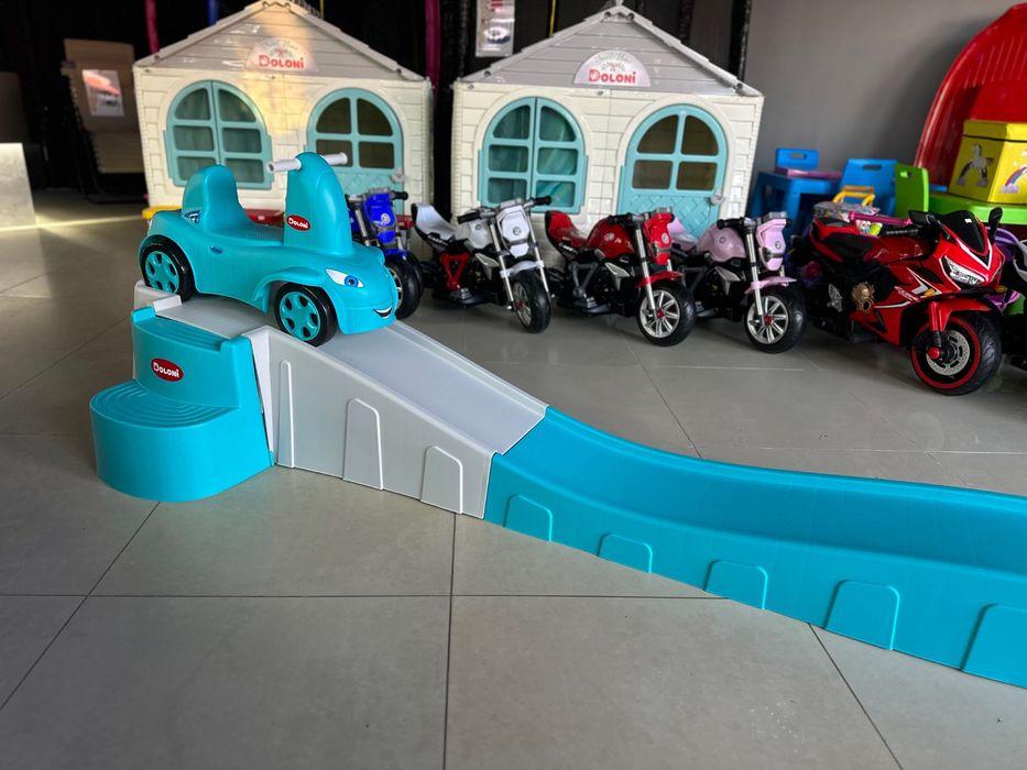 Дитяча гірка спуску з машинкою, фото 1