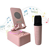 Багатофункціональна Bluetooth колонка тримач K18 Бездротова караоке підставка для телефону з мікрофоном, фото 3