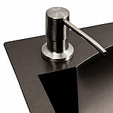 Кухонна мийка Platinum Handmade 7546 PVD чорна з підставкою для ножів 3.0/1.0, фото 4