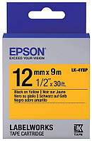 Картридж с лентой Epson LK4YBP принтеров LW-300/400/400VP/700 Pastel Black/Yellow 12mm/9m