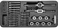 Плашки и метчики Neo Tools, набор 31шт, M3-M12