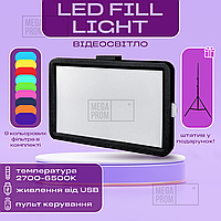 Видеосвет прямоугольная светодиодная LED лампа для фото, видео 10х15 см со штативом 2,1 м лампа для фона селфи