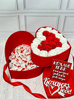 Подарочная коробка-трансформер с мыльными розами и конфетами Раффаэлло для девушки, жены, мамы