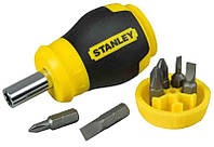 Отвертка Stanley Multibit Stubby, битодержатель 1/4", хранение бит в рукоятке, 6 бит, SL, PH, PZ