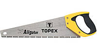 Ножовка по дереву TOPEX Aligator, холст 400 мм, зубчатые закаленные зубцы с трехгранной заточкой, 7TPI, 490