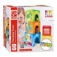 Развивающая игрушка Hape деревянные кубики Башня со зверьками (E0451) - Топ Продаж!