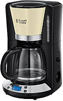 Кофеварка Russell Hobbs капельная Colours Plus, 1.25л, молотая, черно-бежевый