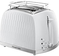 Russell Hobbs Тостер Honeycomb, 850Вт, пластик, широкие слоты, белый Hutko Хватай Это