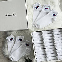 Подарунковий набір шкарпеток у стилі Champion 30 пар 40-45 розмір білі