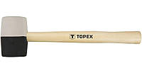 Киевлянка резиновая TOPEX, 450г, 58мм, рукоятка деревянная, черно-белый