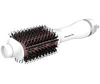 Фен-щетка Rowenta Volumizer Oval Brush, 800Вт, 3 режима, иониз-я, керамика, бело-розовый