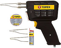 Паяльник электрический TOPEX, 150Вт, 400°C, лампочка для подсветки, материал паяльника медь, в комплекте