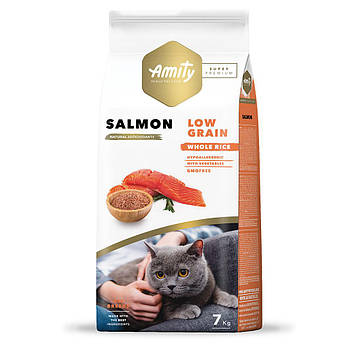Сухий корм для котів з лососем Amity Super Premium Cat Salmоn 7 кг