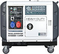 Генератор дизельный Konner&Sohnen KS 9300DE-1/3 ATSR,230/400В,6.5/6.0кВт,7.5/7.0кВт,1/3Фазы, электростартер,