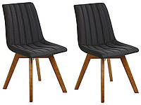 Набор из 2 обеденных стульев из ткани черного цвета CALGARY