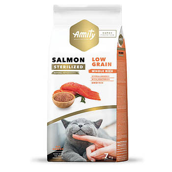 Сухий корм для стерилізованих кішок з лососем Amity Super Premium Cat Sterilized Salmon 7 кг