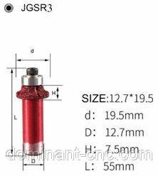 Фреза з алмазним напиленням, формувальна тип 3
