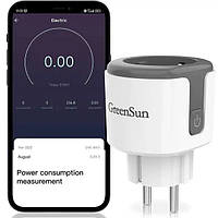 Wifi Smart Socket, GreenSun Smart Home Plug 16A, мониторинг питани