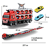 Ігровий набір іграшкова фура з розкладною трасою до 2х метрів та 8 машинок, іграшки для хлопчиків від 3 років, фото 2