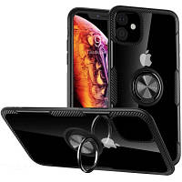 Чехол для мобильного телефона Drobak Magnetic Ring Case with Airbag Apple iPhone 12 Black (707017) - Топ
