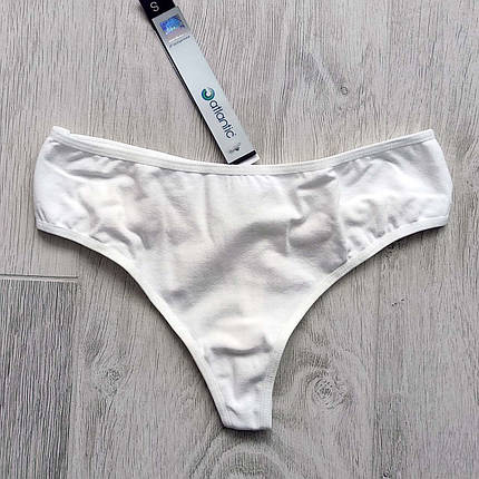 Жіночі трусики стрінги ATLANTIC з високими боками, розмір S білого кольору, фото 1