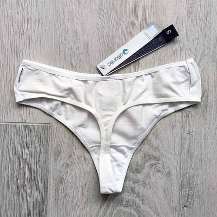 Жіночі трусики стрінги ATLANTIC з високими боками, розмір S білого кольору, фото 2