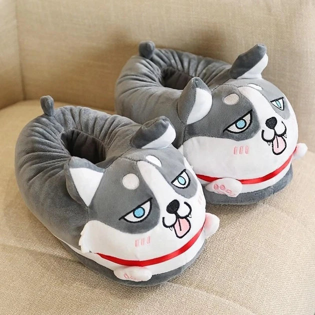 Теплі тапочки іграшки Kigurumi Хаски Домашні М'які  жіночі  36-42