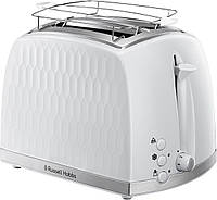 Тостер Russell Hobbs Honeycomb, 850Вт, пластик, широкие слоты, белый