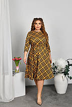 Плаття А-силуєнта з талією з довгими рукавами великі розміри, фото 2