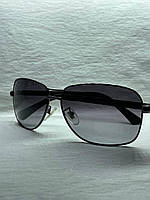 Солнцезащитные очки прямоугольные с металлической оправой Черные