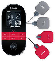 Электростимулятор Beurer для мышц, аккумулятор, вес - 0.125кг, 64 программы, разогрев, черный