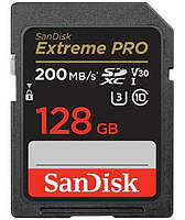 Карта пам'яті SanDisk SD 128GB C10 UHS-I U3 R200/W140MB/s Extreme Pro V30