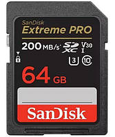 Карта пам'яті SanDisk SD 64GB C10 UHS-I U3 R200/W90MB/s Extreme Pro V30