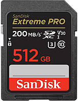 Карта памяти SanDisk SD 512GB C10 UHS-I U3 R200/W140MB/s Extreme Pro V30